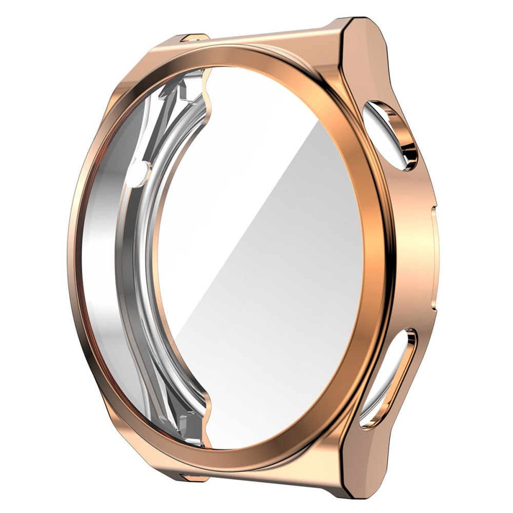 Vildt Fed Huawei Watch GT 3 Pro 46mm Cover med Skærmbeskytter i Silikone og Hærdet Glas - Pink#serie_4