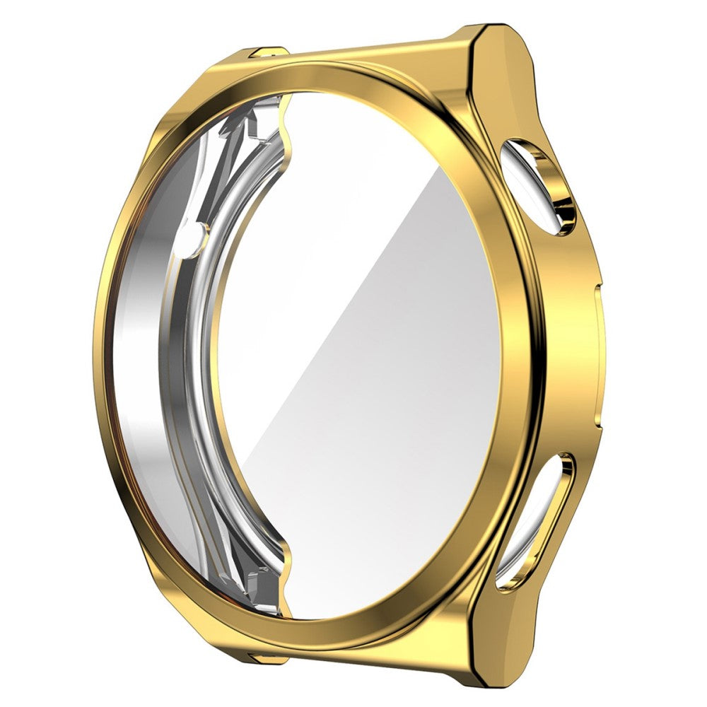 Vildt Fed Huawei Watch GT 3 Pro 46mm Cover med Skærmbeskytter i Silikone og Hærdet Glas - Guld#serie_5