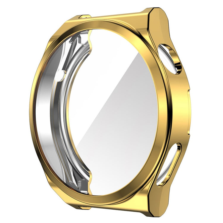 Vildt Fed Huawei Watch GT 3 Pro 46mm Cover med Skærmbeskytter i Silikone og Hærdet Glas - Guld#serie_5
