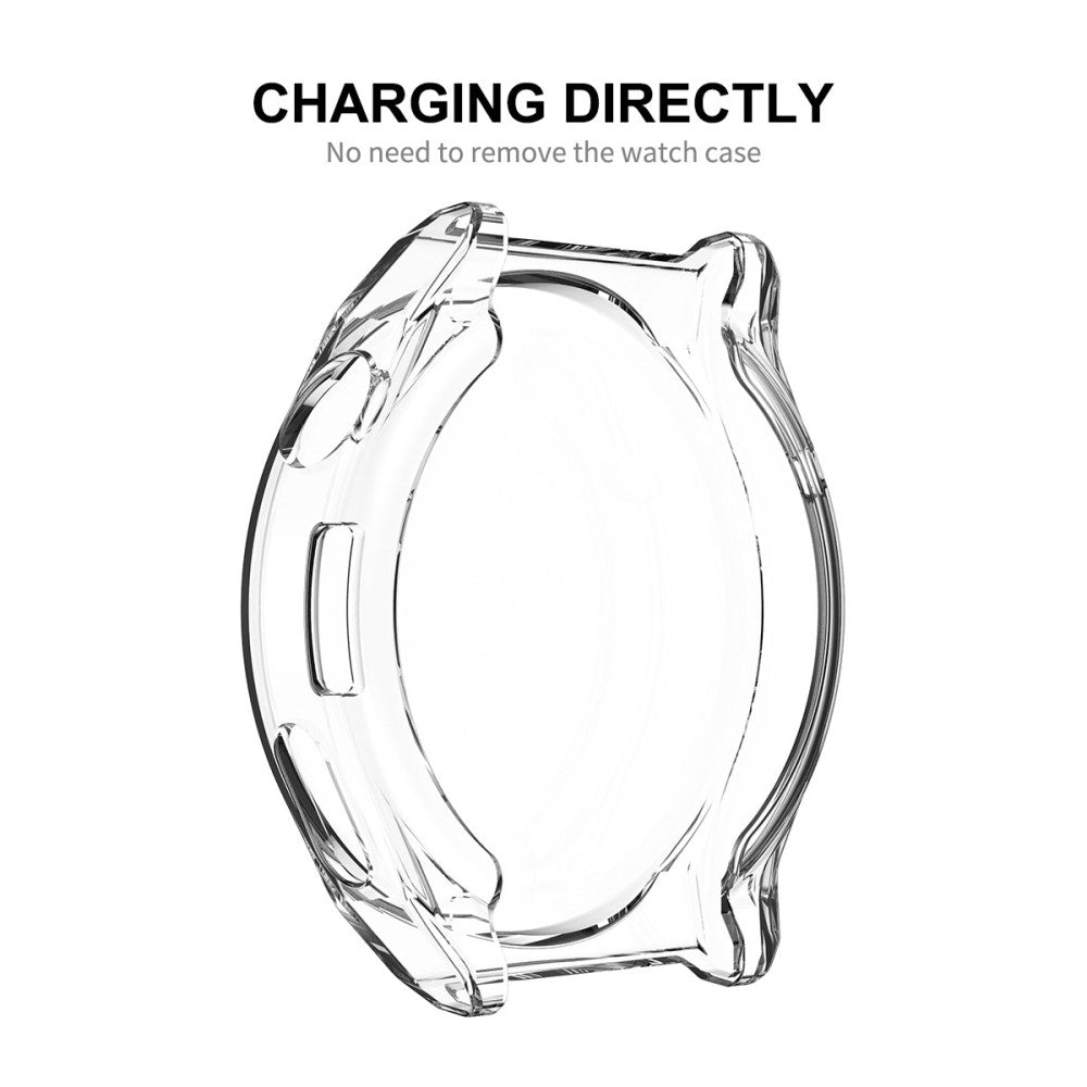 Meget Fint Huawei Watch GT 3 Pro 46mm Cover med Skærmbeskytter i Silikone og Hærdet Glas - Gennemsigtig#serie_4