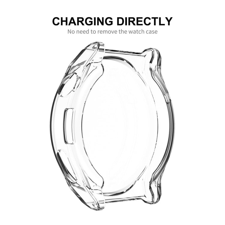 Meget Fint Huawei Watch GT 3 Pro 46mm Cover med Skærmbeskytter i Silikone og Hærdet Glas - Gennemsigtig#serie_4