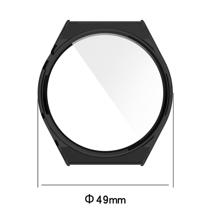 Mega Fed Huawei Watch GT 3 Pro 46mm Cover med Skærmbeskytter i Plastik og Hærdet Glas - Sort#serie_1