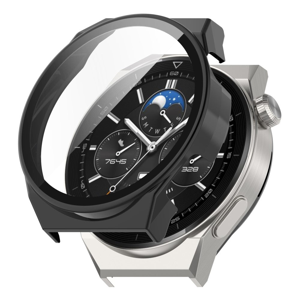 Mega Fed Huawei Watch GT 3 Pro 46mm Cover med Skærmbeskytter i Plastik og Hærdet Glas - Sort#serie_1