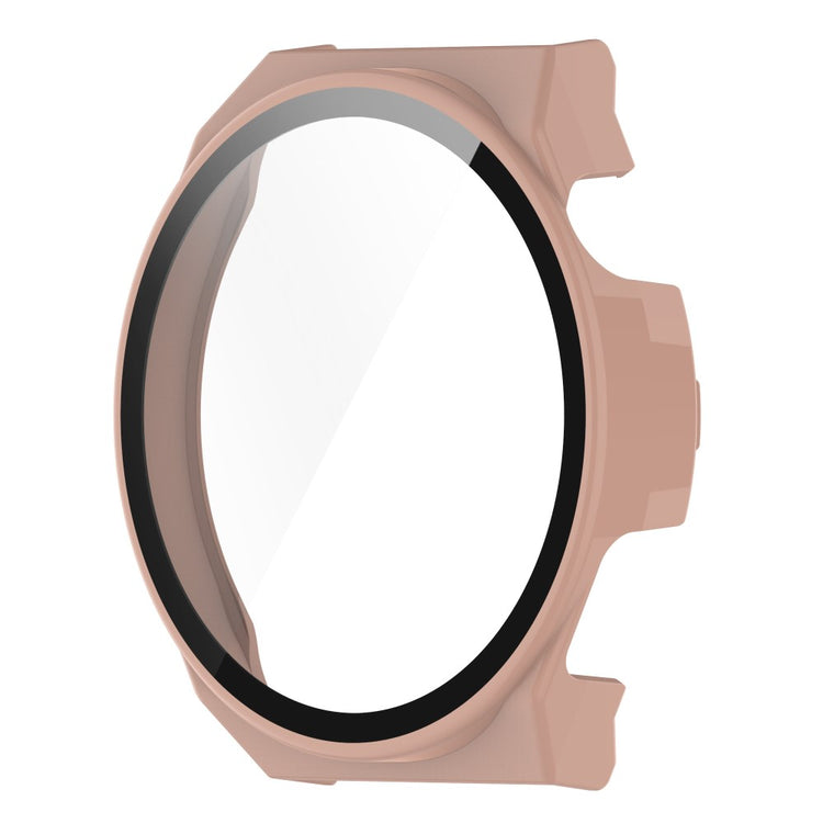 Mega Fed Huawei Watch GT 3 Pro 46mm Cover med Skærmbeskytter i Plastik og Hærdet Glas - Pink#serie_3