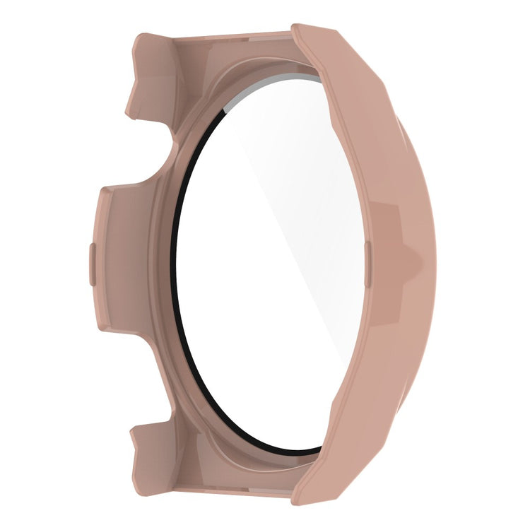Mega Fed Huawei Watch GT 3 Pro 46mm Cover med Skærmbeskytter i Plastik og Hærdet Glas - Pink#serie_3