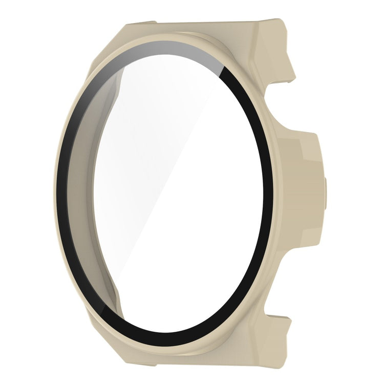 Mega Fed Huawei Watch GT 3 Pro 46mm Cover med Skærmbeskytter i Plastik og Hærdet Glas - Hvid#serie_4