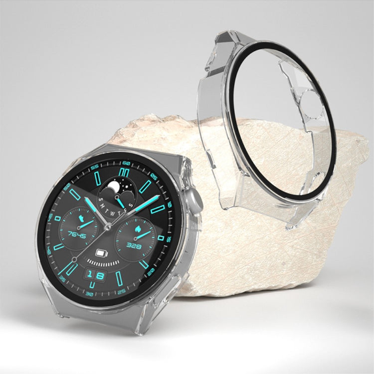 Vildt Flot Huawei Watch GT 3 Pro 46mm Cover med Skærmbeskytter i Hærdet Glas - Gennemsigtig#serie_3