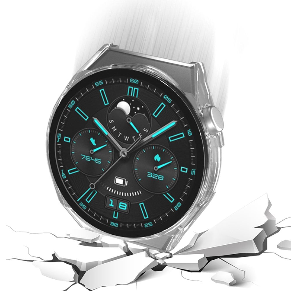 Vildt Flot Huawei Watch GT 3 Pro 46mm Cover med Skærmbeskytter i Hærdet Glas - Gennemsigtig#serie_3