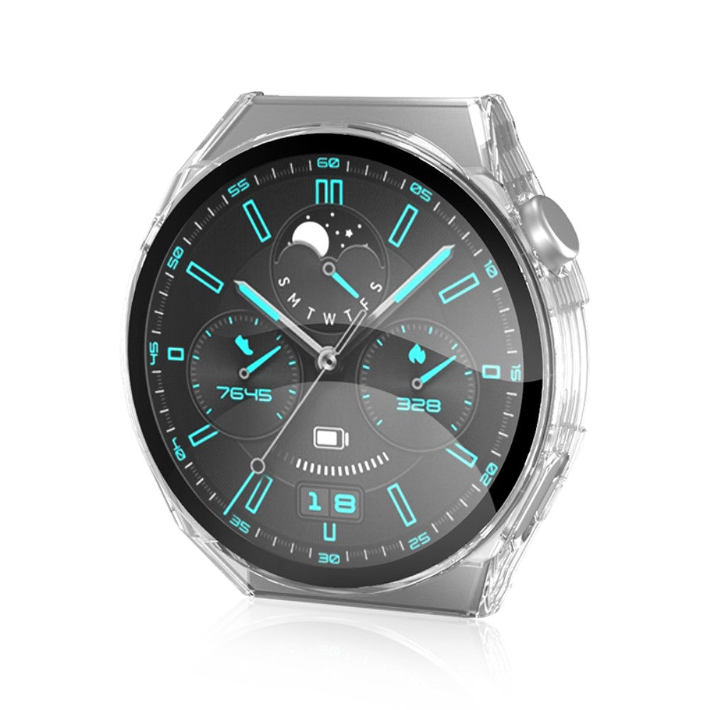 Vildt Flot Huawei Watch GT 3 Pro 46mm Cover med Skærmbeskytter i Hærdet Glas - Gennemsigtig#serie_3