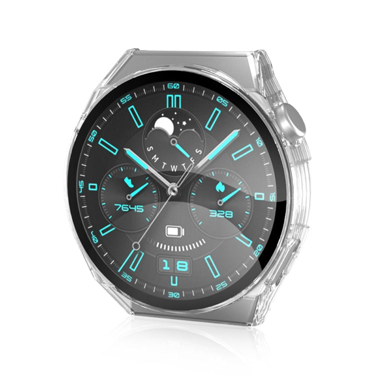 Vildt Flot Huawei Watch GT 3 Pro 46mm Cover med Skærmbeskytter i Hærdet Glas - Gennemsigtig#serie_3