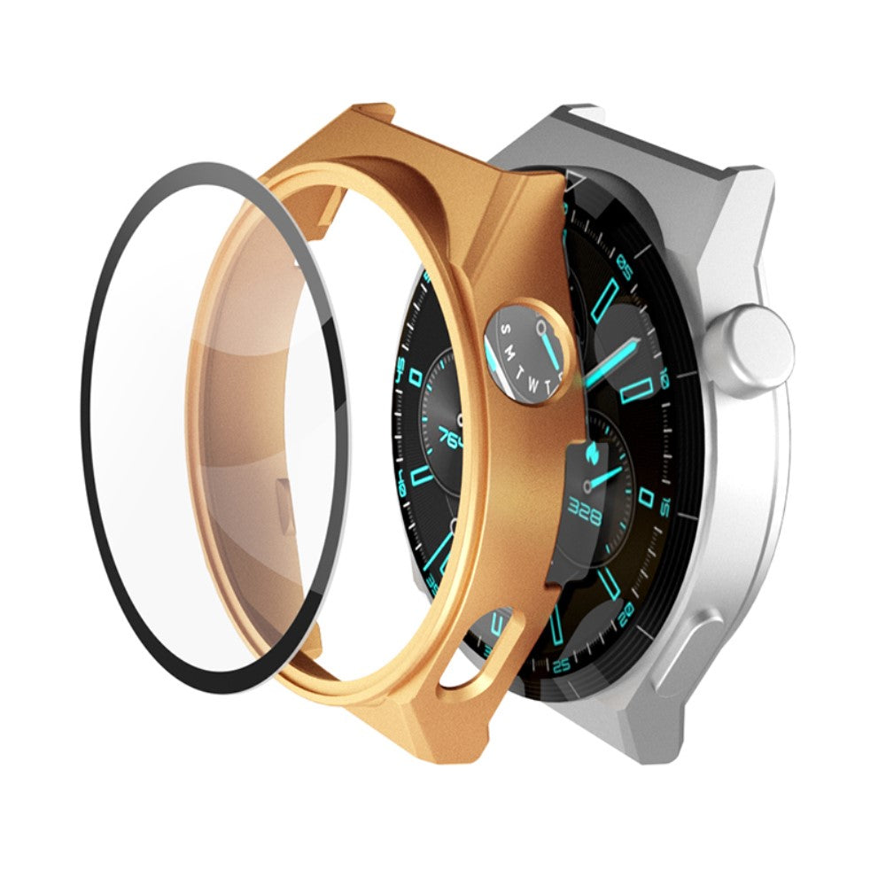Vildt Flot Huawei Watch GT 3 Pro 46mm Cover med Skærmbeskytter i Hærdet Glas - Pink#serie_4