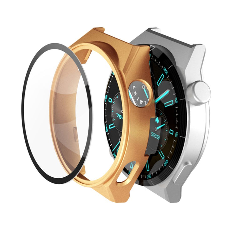 Vildt Flot Huawei Watch GT 3 Pro 46mm Cover med Skærmbeskytter i Hærdet Glas - Pink#serie_4