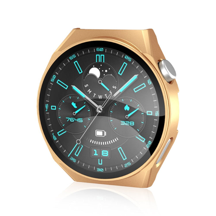 Vildt Flot Huawei Watch GT 3 Pro 46mm Cover med Skærmbeskytter i Hærdet Glas - Pink#serie_4