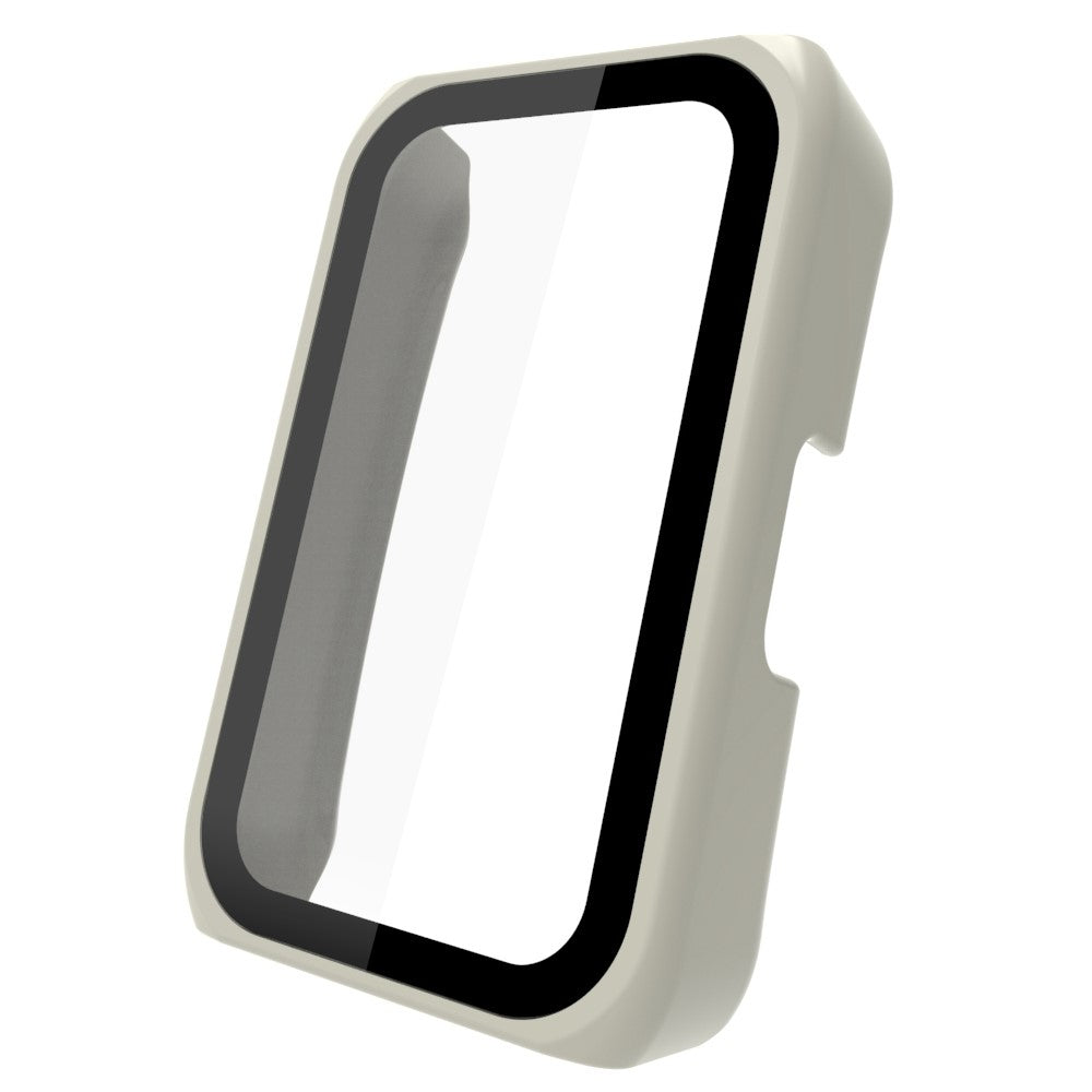 Super Fint Huawei Band 7 / Honor Band 6 Cover med Skærmbeskytter i Plastik og Hærdet Glas - Beige#serie_6