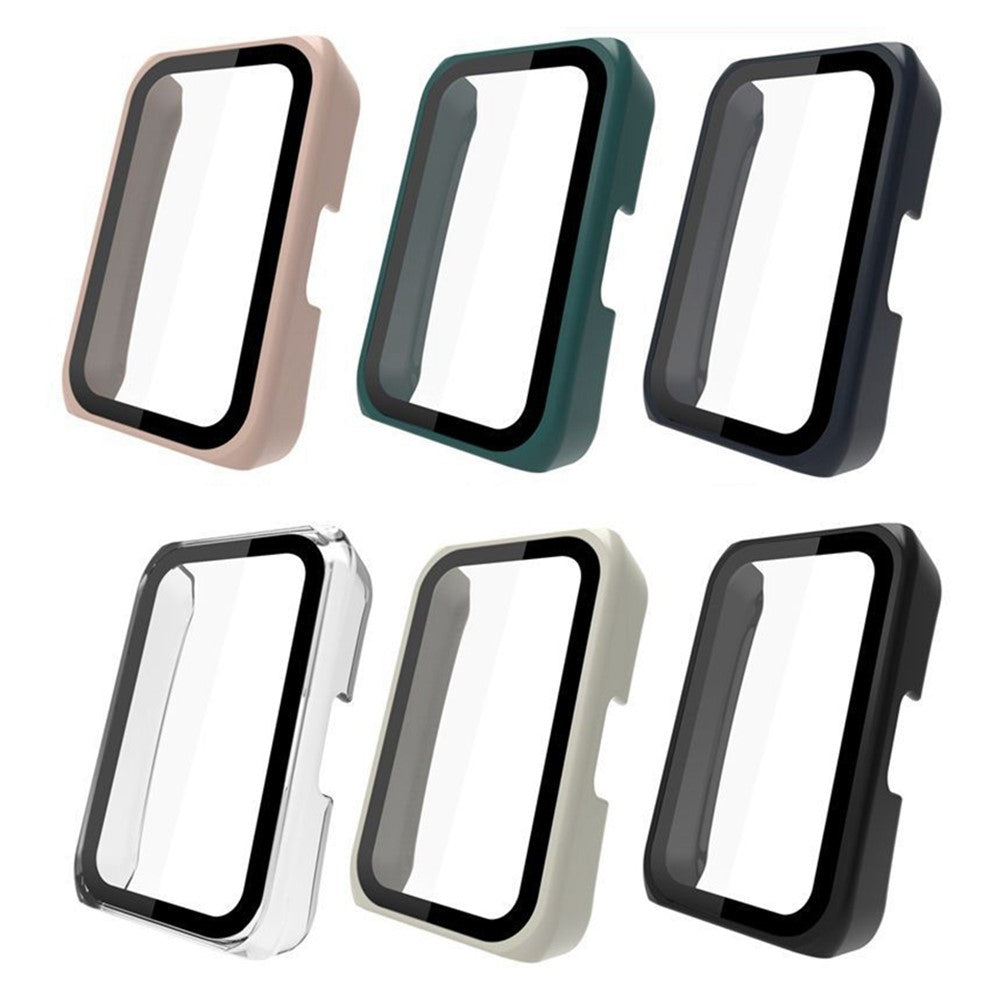 Super Fint Huawei Band 7 / Honor Band 6 Cover med Skærmbeskytter i Plastik og Hærdet Glas - Beige#serie_6