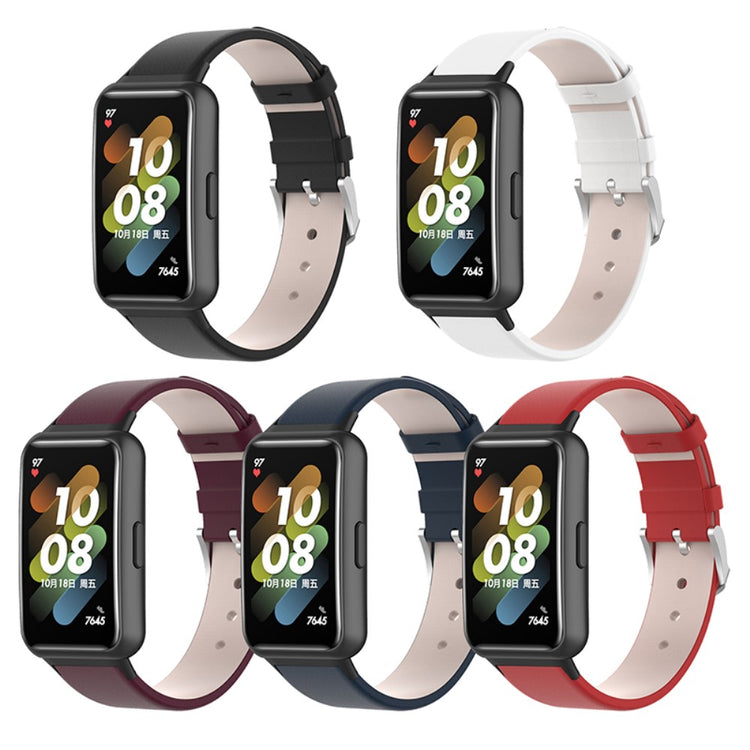 Mega cool Huawei Band 7 Ægte læder Urrem - Rød#serie_1