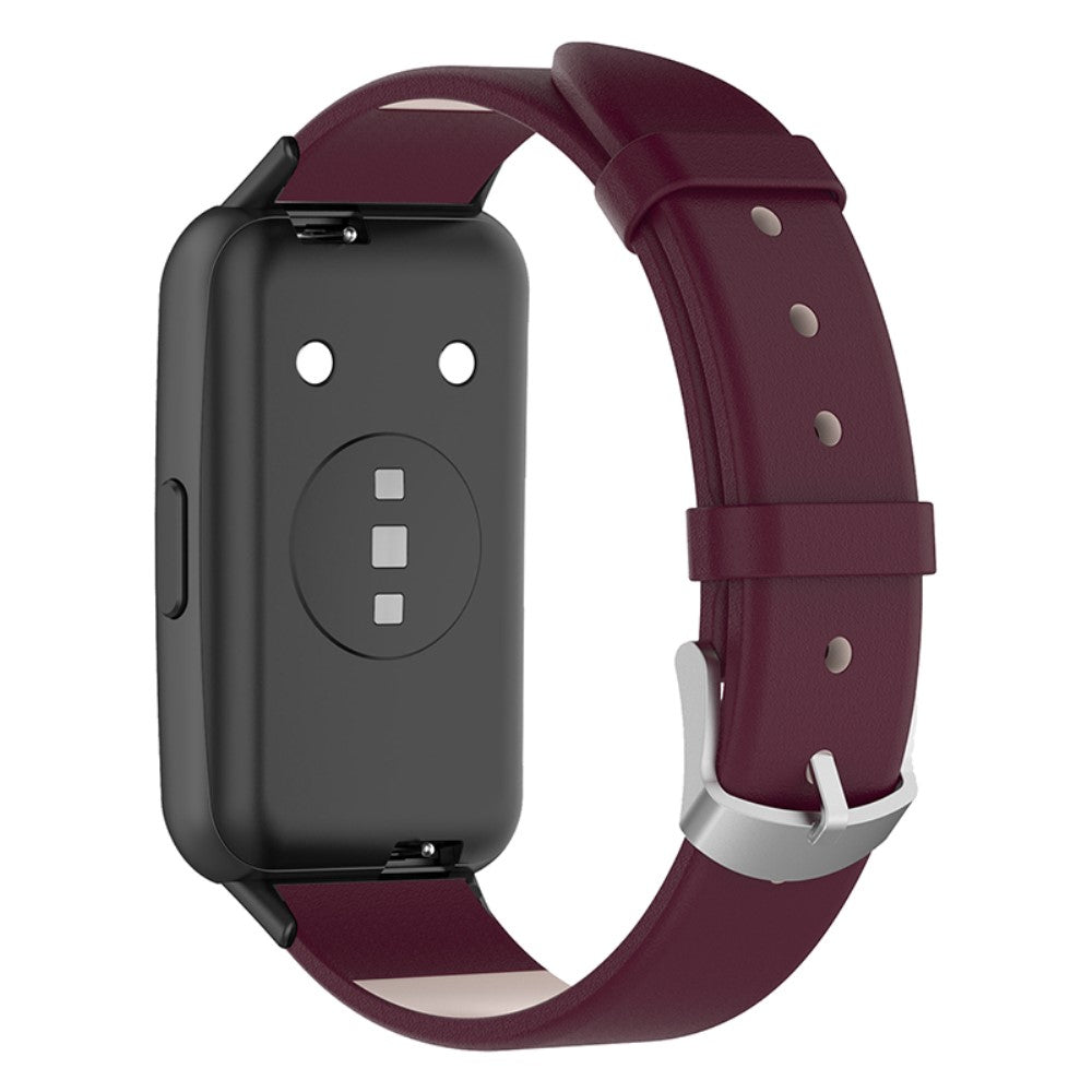 Mega cool Huawei Band 7 Ægte læder Urrem - Lilla#serie_3