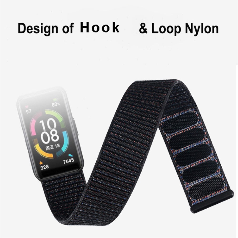 Vildt fint Huawei Band 7 Nylon Rem - Blå#serie_3