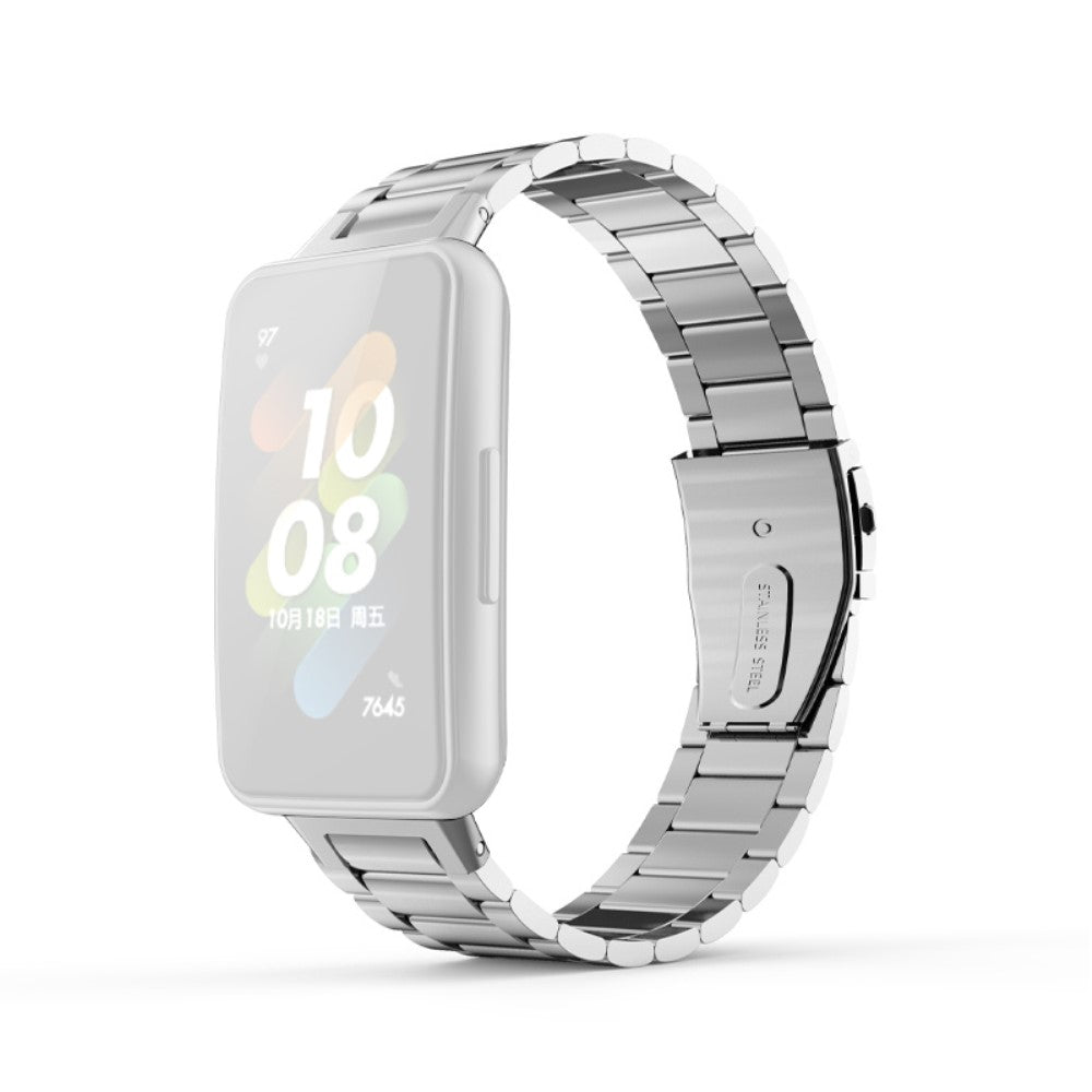 Super slidstærk Huawei Band 7 Metal Rem - Sølv#serie_035