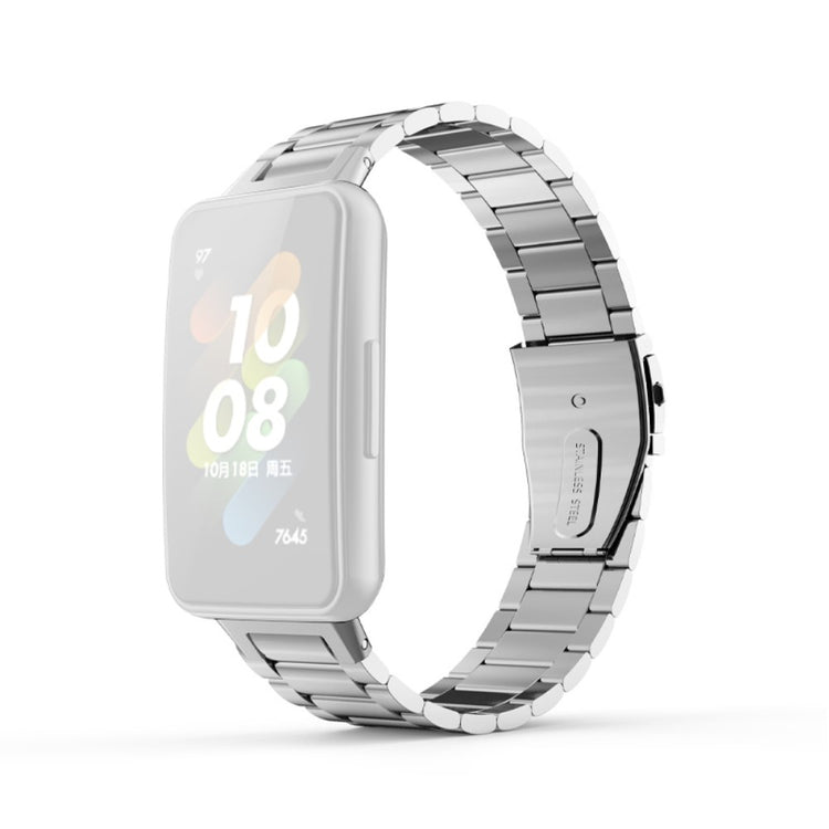 Super slidstærk Huawei Band 7 Metal Rem - Sølv#serie_035