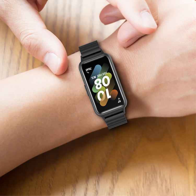 Rigtigt flot Huawei Band 7 Metal Rem - Sort#serie_038