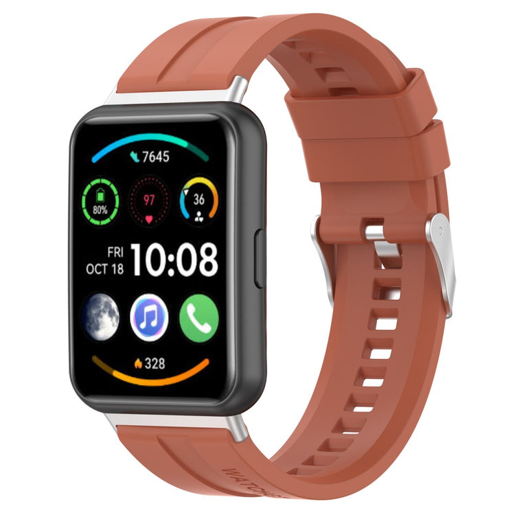 Slidstærk Huawei Watch Fit 2 Silikone Urrem - Brun#serie_4