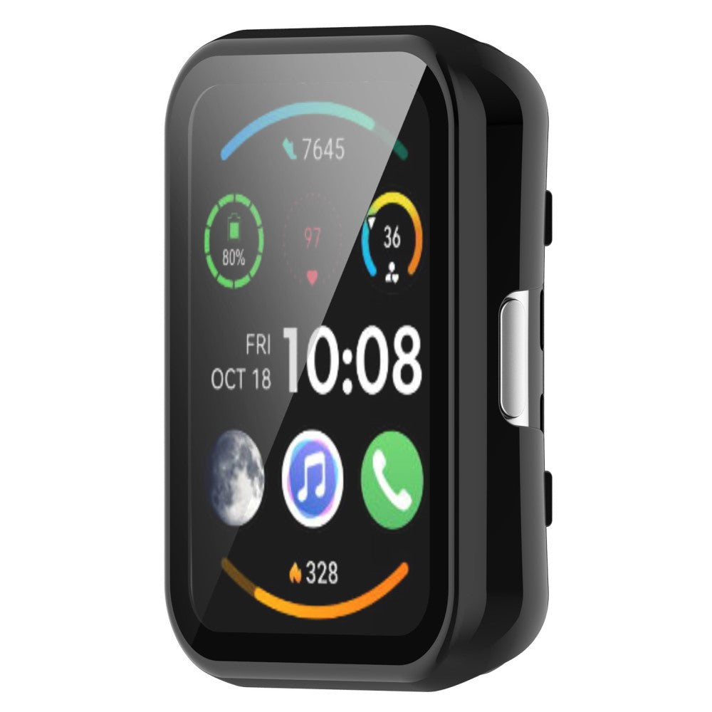 Super Fint Huawei Watch Fit 2 Cover med Skærmbeskytter i Plastik og Hærdet Glas - Sort#serie_1