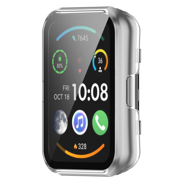 Super Fint Huawei Watch Fit 2 Cover med Skærmbeskytter i Plastik og Hærdet Glas - Gennemsigtig#serie_2