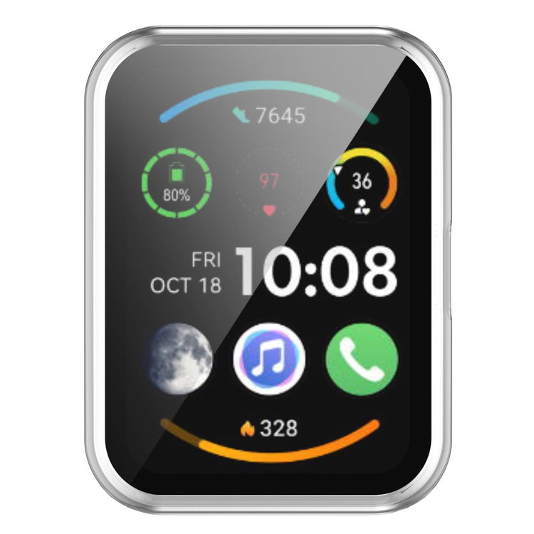 Super Fint Huawei Watch Fit 2 Cover med Skærmbeskytter i Plastik og Hærdet Glas - Gennemsigtig#serie_2