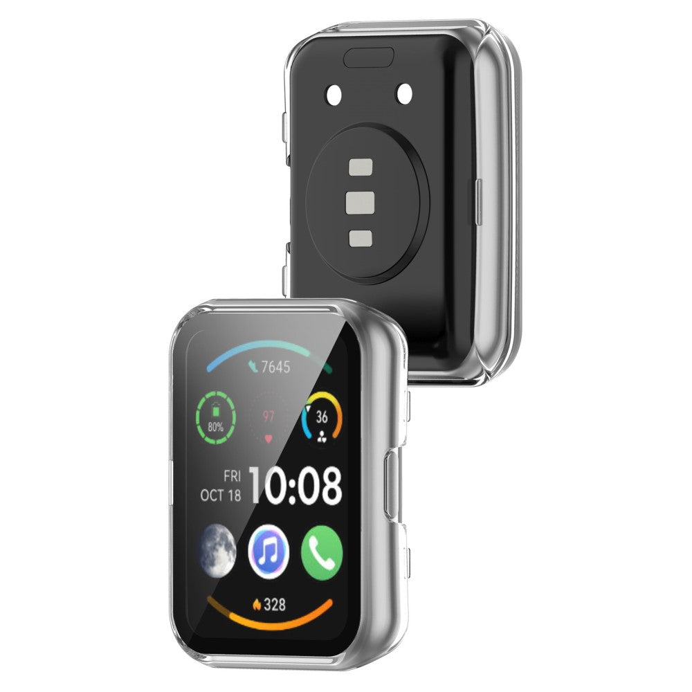Super Fint Huawei Watch Fit 2 Cover med Skærmbeskytter i Plastik og Hærdet Glas - Gennemsigtig#serie_2
