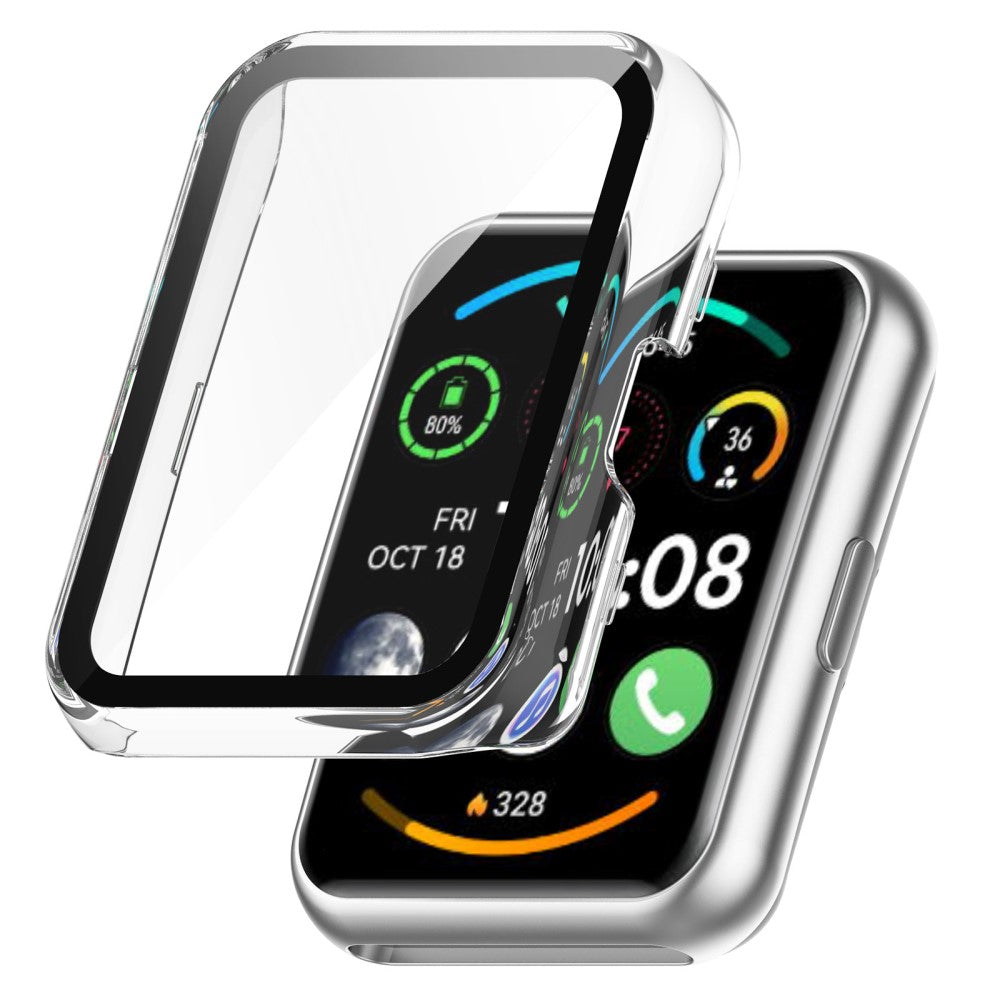 Super Fint Huawei Watch Fit 2 Cover med Skærmbeskytter i Plastik og Hærdet Glas - Gennemsigtig#serie_2
