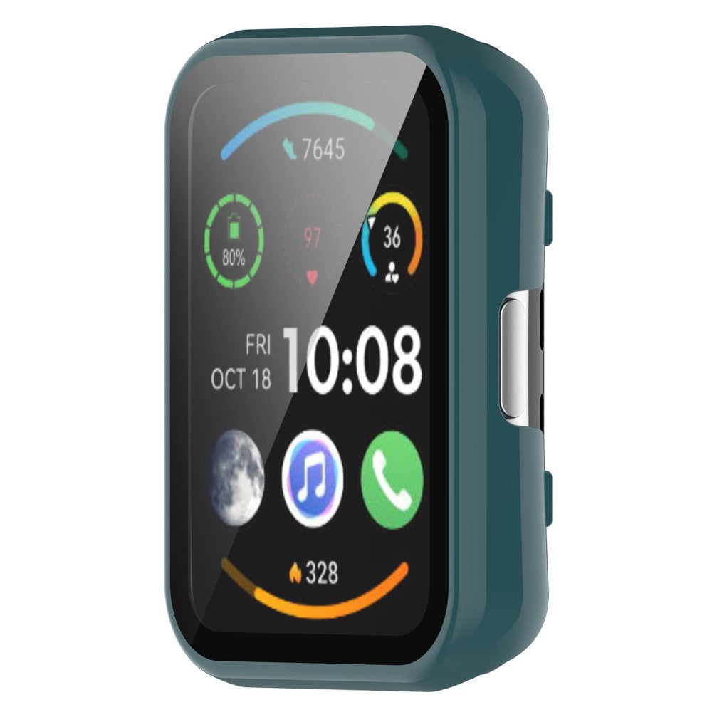 Super Fint Huawei Watch Fit 2 Cover med Skærmbeskytter i Plastik og Hærdet Glas - Grøn#serie_3