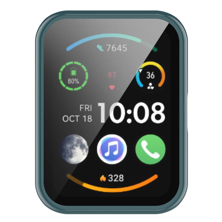 Super Fint Huawei Watch Fit 2 Cover med Skærmbeskytter i Plastik og Hærdet Glas - Grøn#serie_3