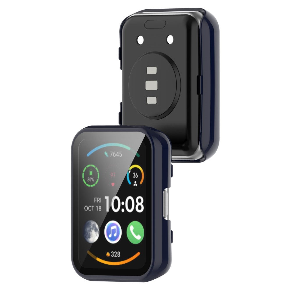 Super Fint Huawei Watch Fit 2 Cover med Skærmbeskytter i Plastik og Hærdet Glas - Blå#serie_4