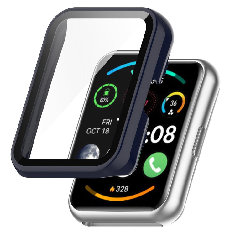 Super Fint Huawei Watch Fit 2 Cover med Skærmbeskytter i Plastik og Hærdet Glas - Blå#serie_4