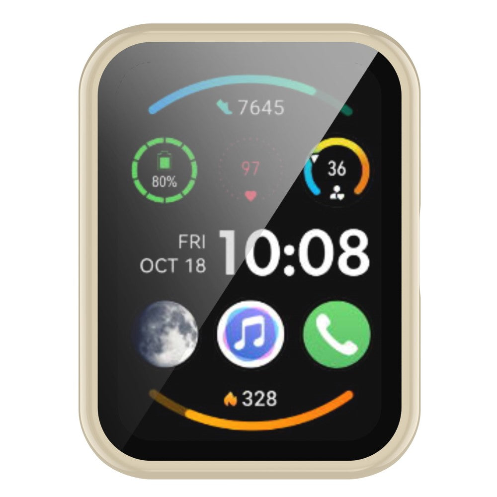 Super Fint Huawei Watch Fit 2 Cover med Skærmbeskytter i Plastik og Hærdet Glas - Beige#serie_5