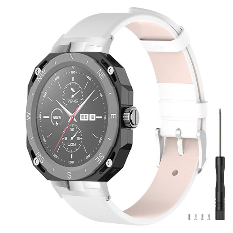 Super slidstærk Huawei Watch GT Cyber Kunstlæder Rem - Hvid#serie_1