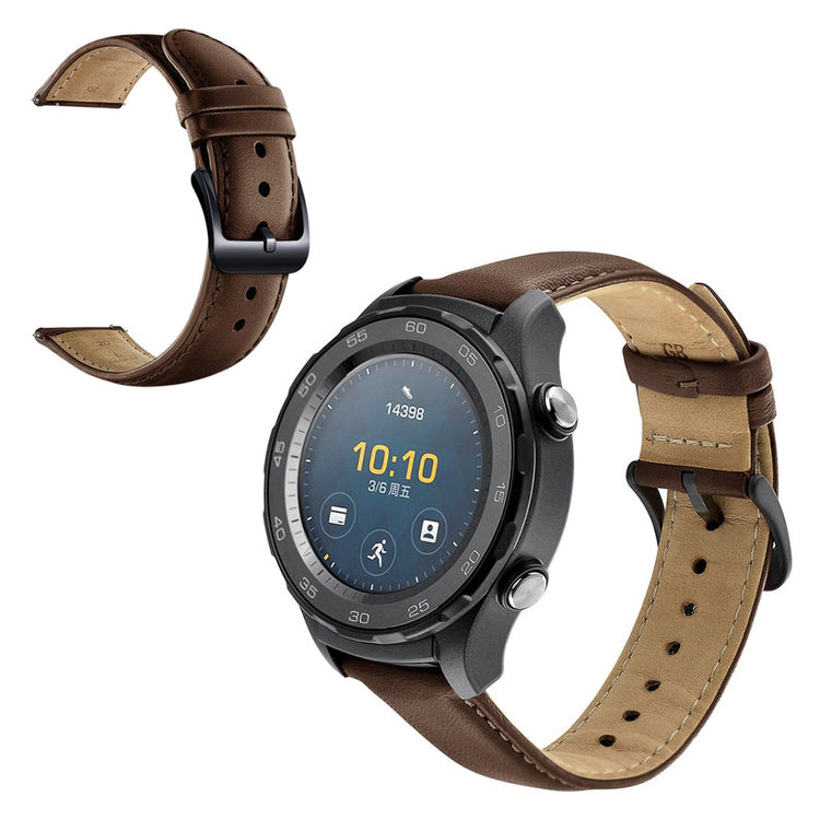 Meget holdbart Huawei Watch 2 Ægte læder Rem - Brun#serie_3