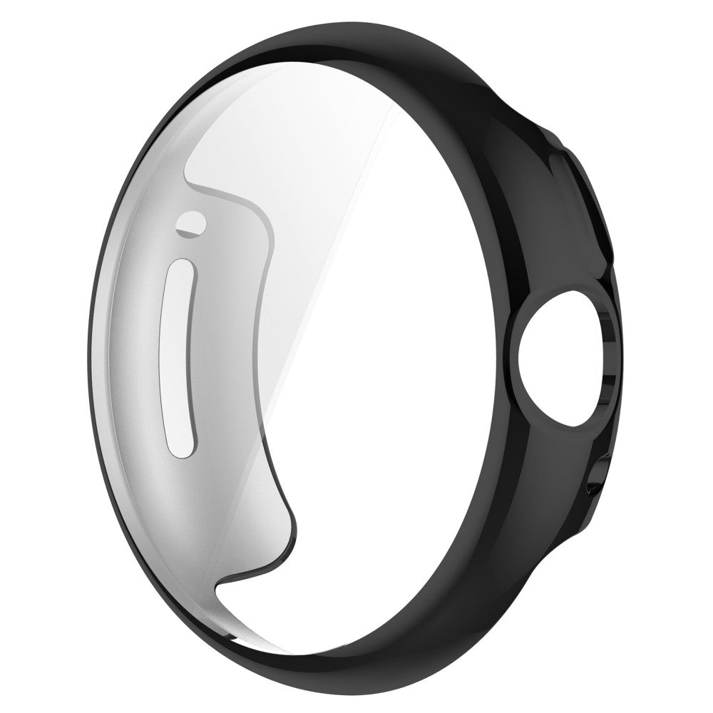 Godt Google Pixel Watch Cover med Skærmbeskytter i Silikone - Sort#serie_1