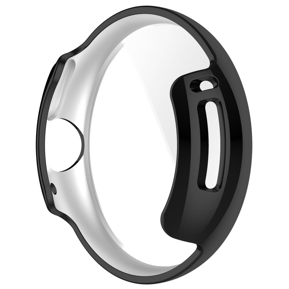 Godt Google Pixel Watch Cover med Skærmbeskytter i Silikone - Sort#serie_1