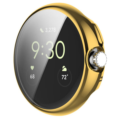 Godt Google Pixel Watch Cover med Skærmbeskytter i Silikone - Guld#serie_3