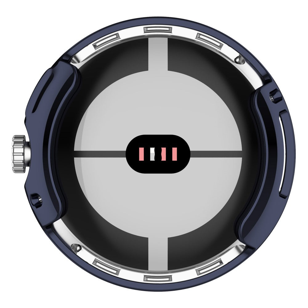 Godt Google Pixel Watch Cover med Skærmbeskytter i Silikone - Blå#serie_4