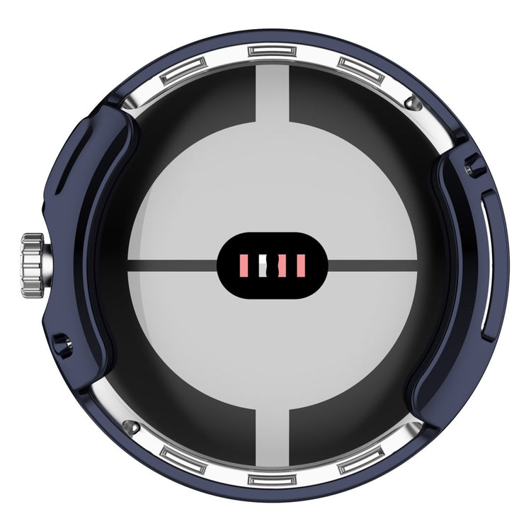 Godt Google Pixel Watch Cover med Skærmbeskytter i Silikone - Blå#serie_4