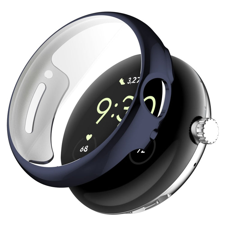 Godt Google Pixel Watch Cover med Skærmbeskytter i Silikone - Blå#serie_4