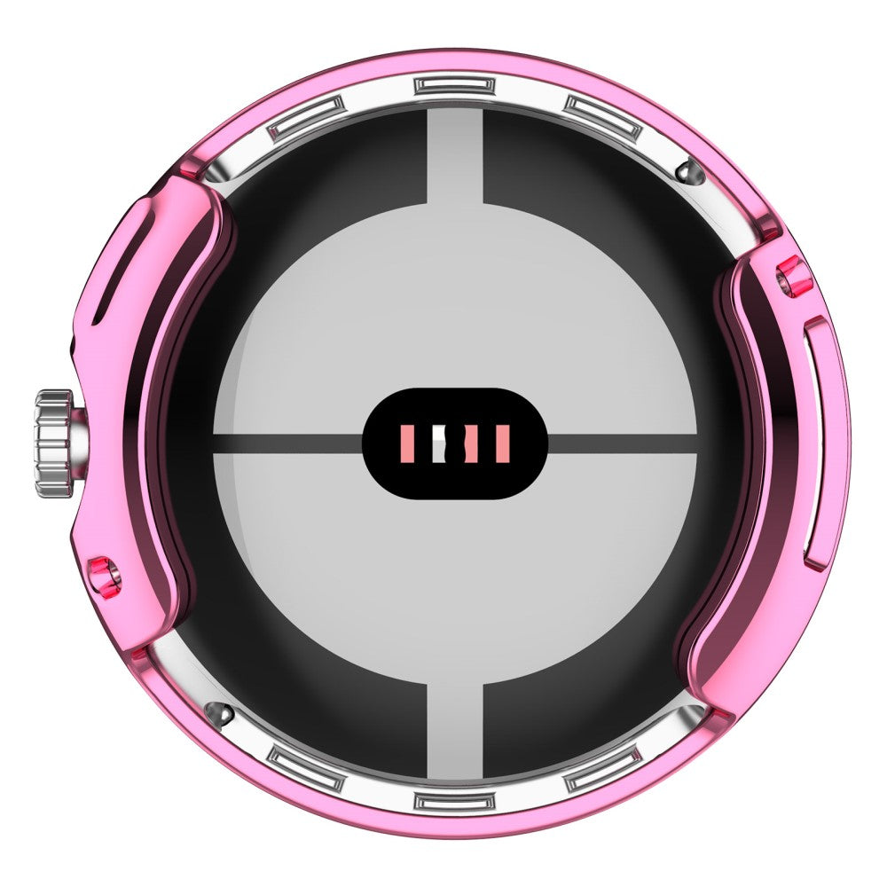 Godt Google Pixel Watch Cover med Skærmbeskytter i Silikone - Pink#serie_5