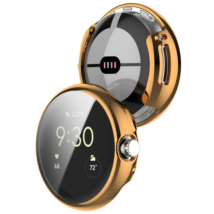Godt Google Pixel Watch Cover med Skærmbeskytter i Silikone - Pink#serie_6
