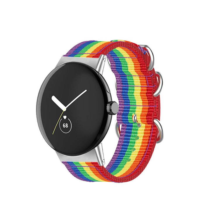 Vildt slidstærk Google Pixel Watch Nylon Rem - Flerfarvet#serie_1