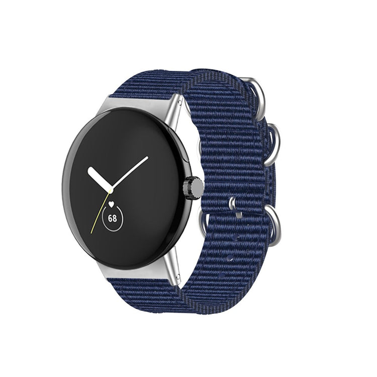 Vildt slidstærk Google Pixel Watch Nylon Rem - Blå#serie_10