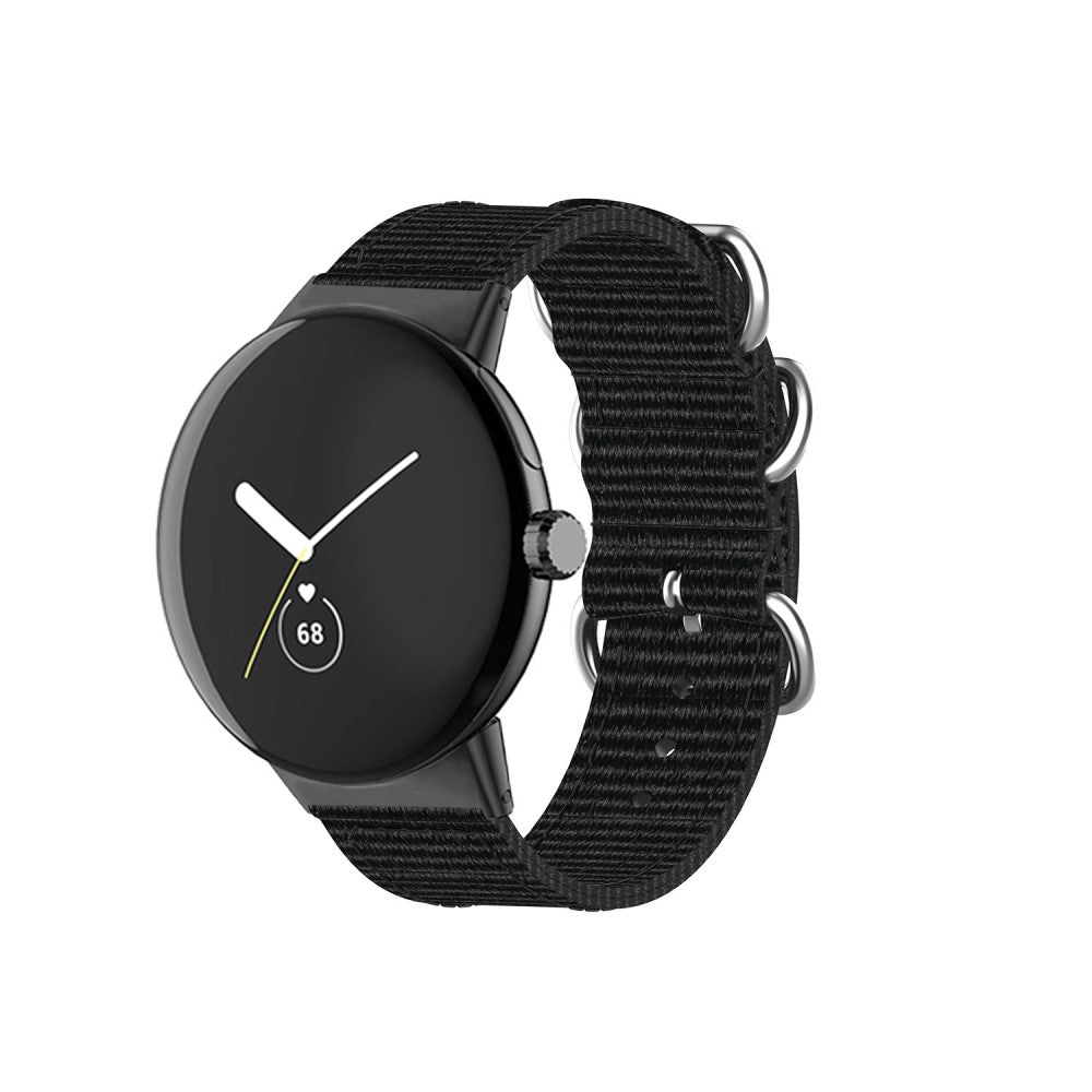 Vildt slidstærk Google Pixel Watch Nylon Rem - Sort#serie_2