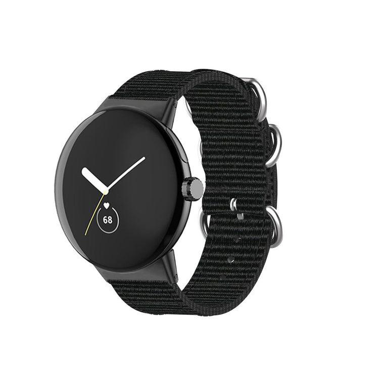 Vildt slidstærk Google Pixel Watch Nylon Rem - Sort#serie_2